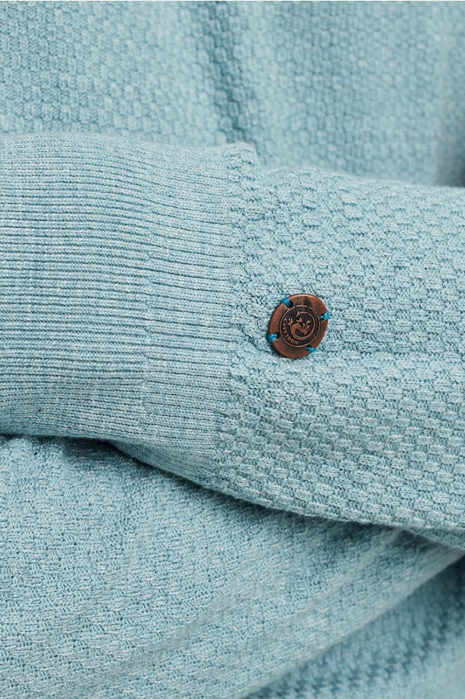 Cast Iron blauwe heren trui | Close up