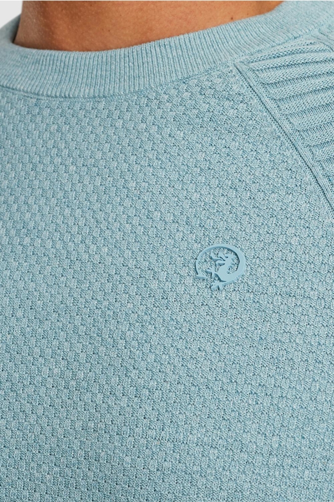 Cast Iron blauwe heren trui | Close up