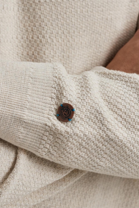 Cast Iron beige heren trui | Close up