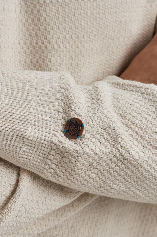 Cast Iron beige heren trui | Close up