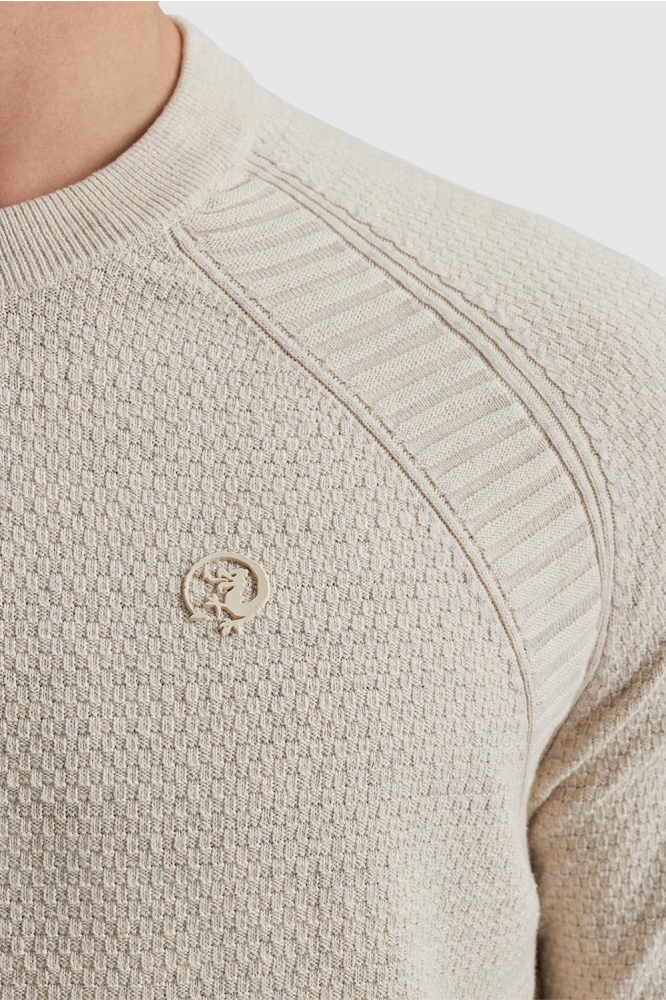 Cast Iron beige heren trui | Close up