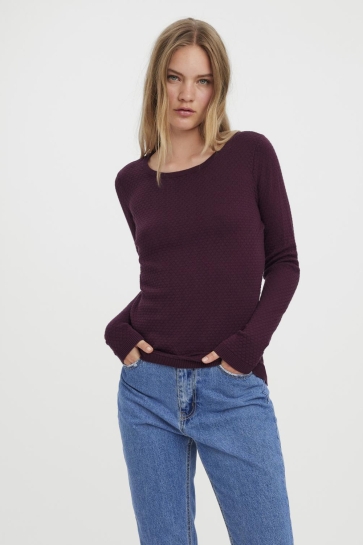 Vero Moda VMCARE STRUCTURE LS O-NECK BLOU NOO 10136644 Winetasting