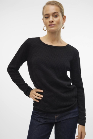 Vero Moda VMCARE STRUCTURE LS O-NECK BLOU NOO 10136644 Black
