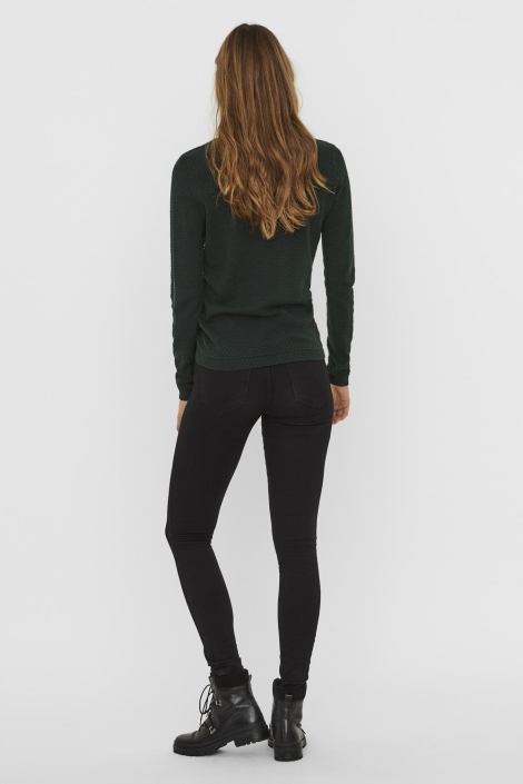 Vero Moda groene dames trui | Model achteraanzicht