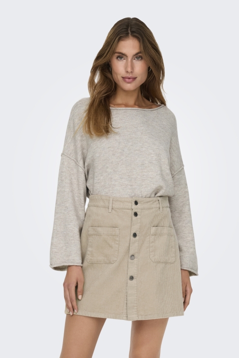 Jacqueline de Yong grijze dames trui | Model vooraanzicht