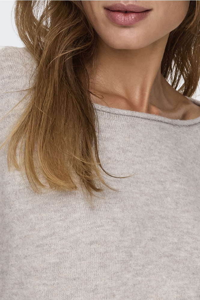 Jacqueline de Yong grijze dames trui | Close up