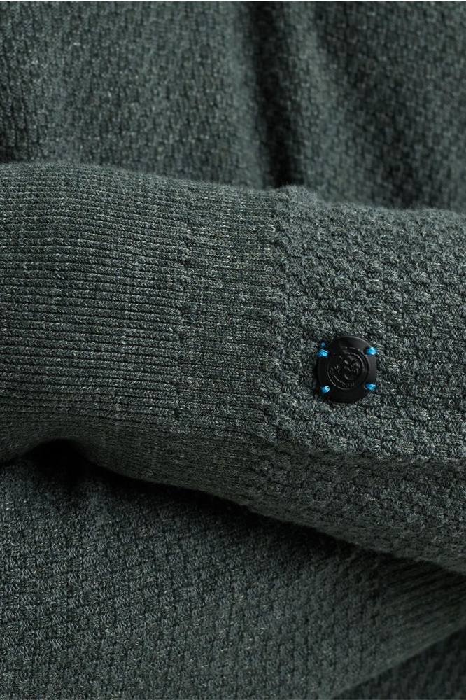 Cast Iron groene heren trui | Close up