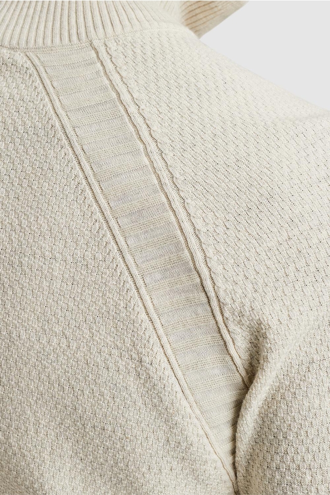 Cast Iron ecru heren trui | Close up