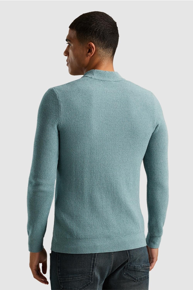 Cast Iron blauwe heren trui | Model achteraanzicht