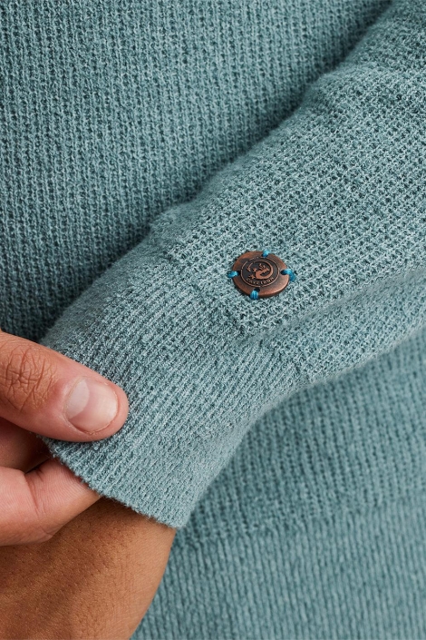 Cast Iron blauwe heren trui | Close up