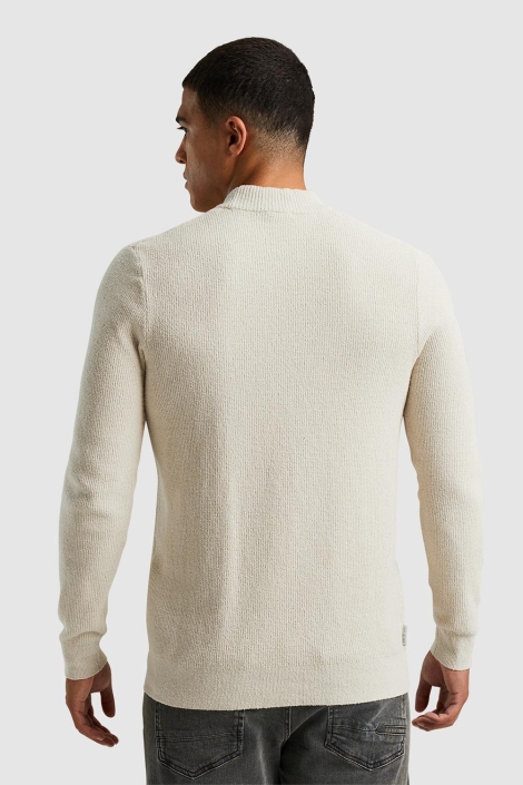 Cast Iron beige heren trui | Model achteraanzicht