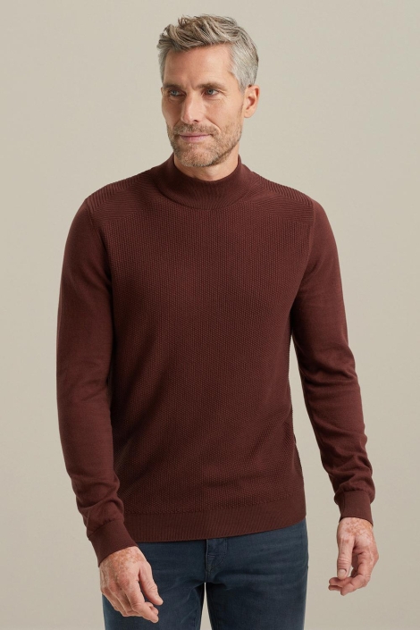 Vanguard bruine heren trui | Model vooraanzicht