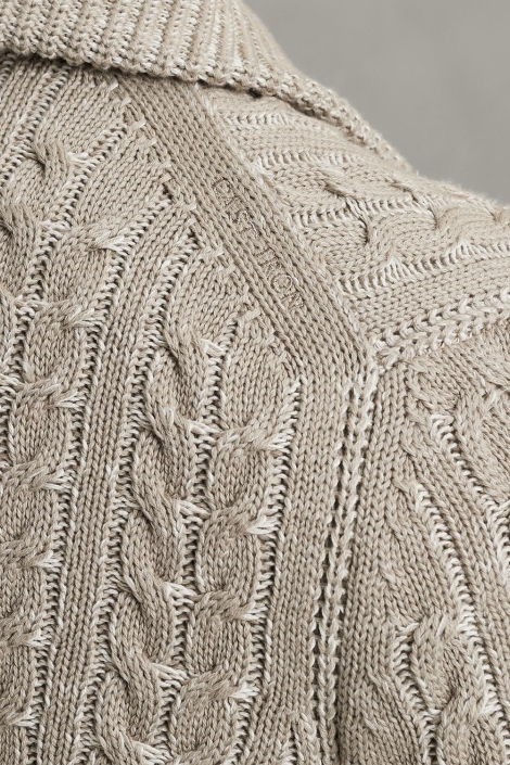 Cast Iron beige heren trui | Close up