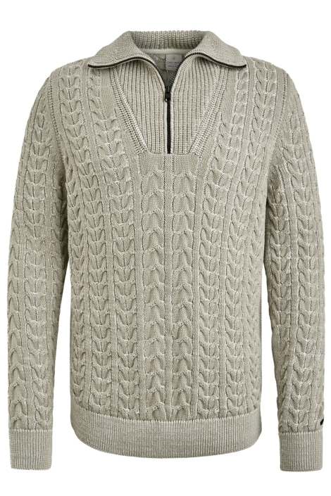 Cast Iron beige heren trui | Vooraanzicht