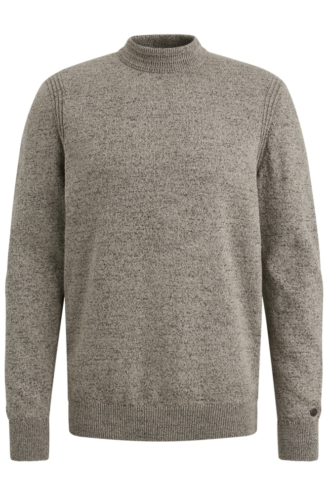 Cast Iron taupe heren trui | Vooraanzicht