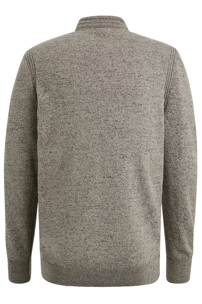 Cast Iron taupe heren trui | Achteraanzicht