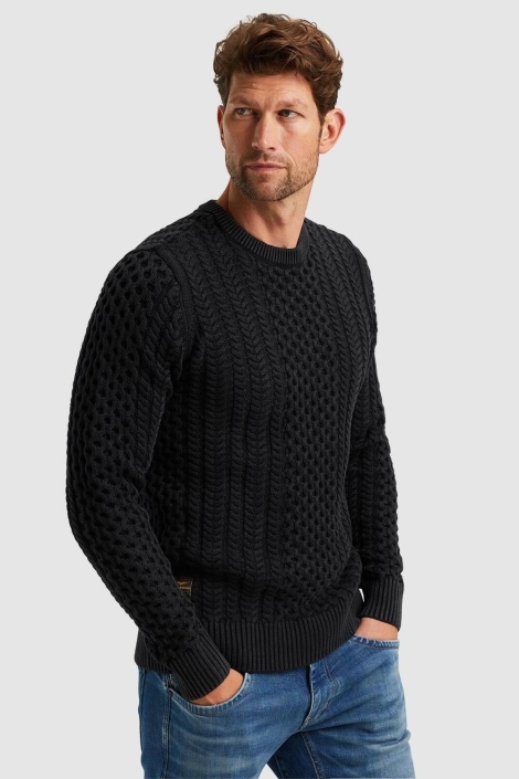 PME legend grijze heren trui | Model vooraanzicht