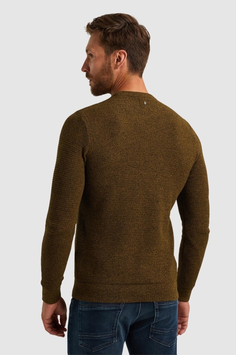 PME legend bruine heren trui | Model achteraanzicht