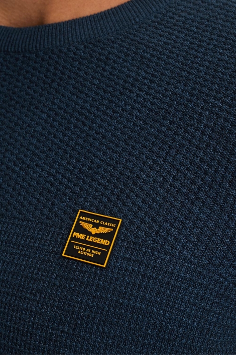 PME legend blauwe heren trui | Close up