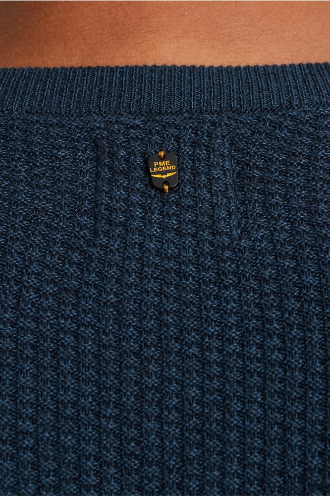 PME legend blauwe heren trui | Close up