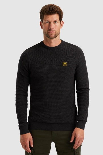 PME legend Trui TRUI VAN KATOEN MOULINE PKW2410300 999 BLACK