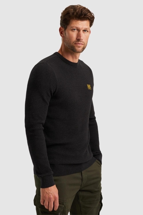 PME legend zwarte heren trui | Model vooraanzicht