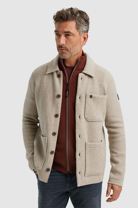Vanguard beige heren vest | Model vooraanzicht