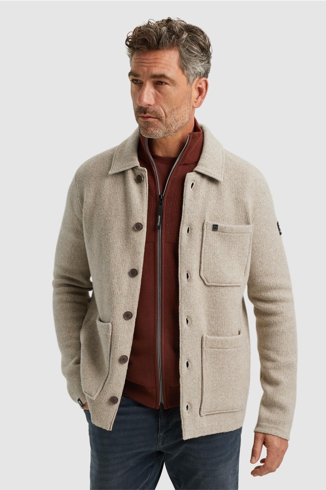 Vanguard beige heren vest | Model vooraanzicht