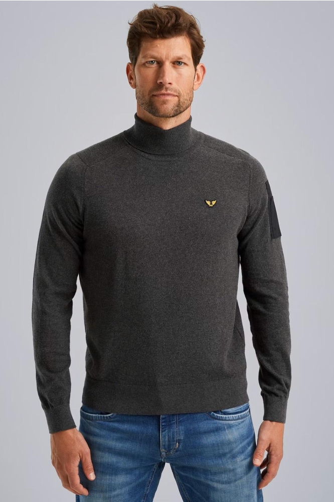 PME legend grijze heren trui | Model vooraanzicht