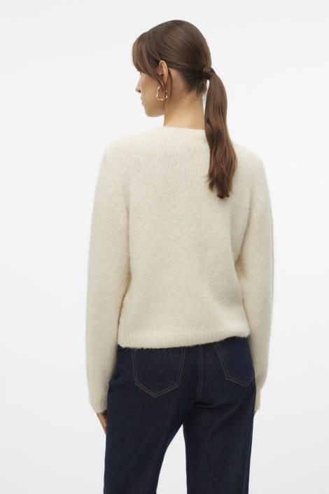 Vero Moda beige dames trui | Model achteraanzicht