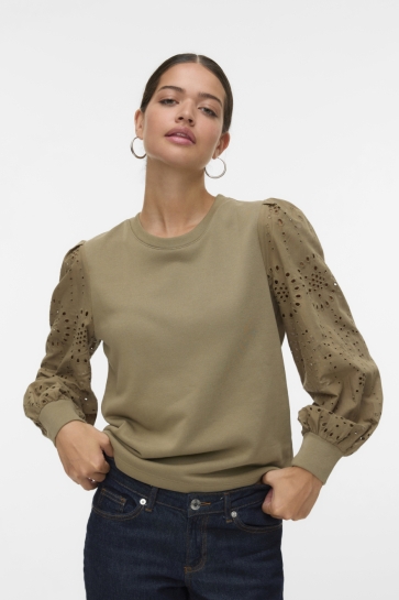 Vero Moda Trui VMDAMINE LS SWEAT BOX JRS 10329470 Mermaid