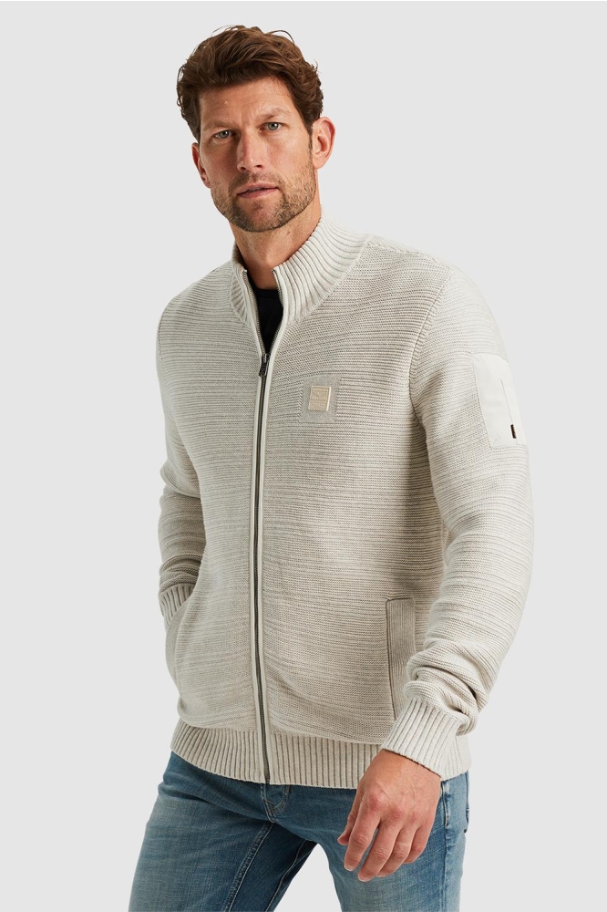 PME legend ecru heren vest | Model vooraanzicht