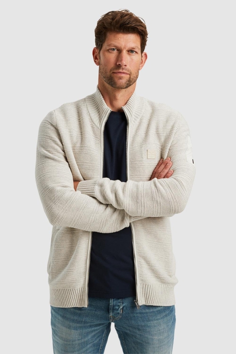 PME legend ecru heren vest | Model vooraanzicht