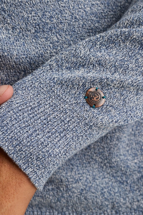 Cast Iron blauwe heren trui | Close up