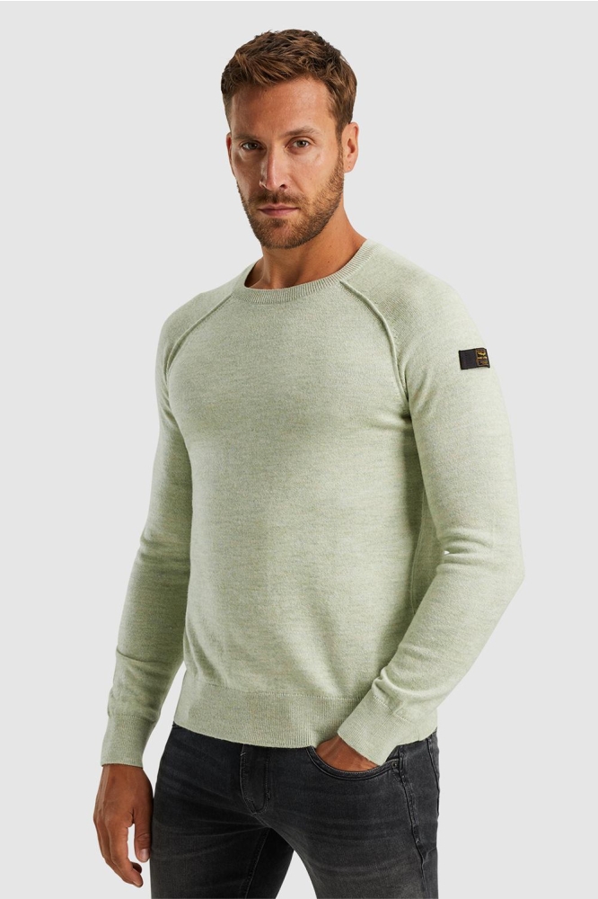 PME legend groene heren trui | Model vooraanzicht