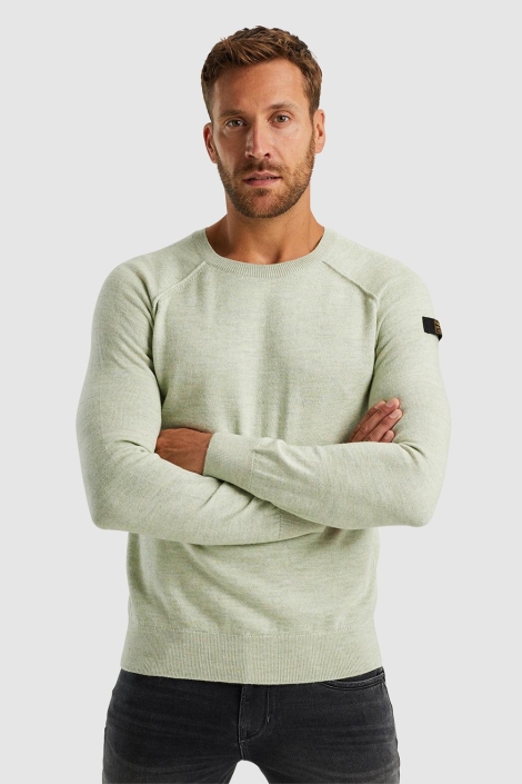 PME legend groene heren trui | Model vooraanzicht