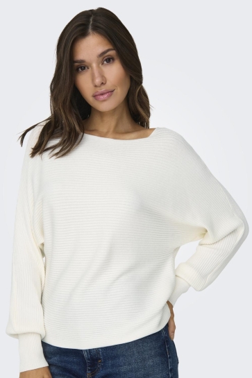 Only onladaline l/s short pullo knt noos Wit