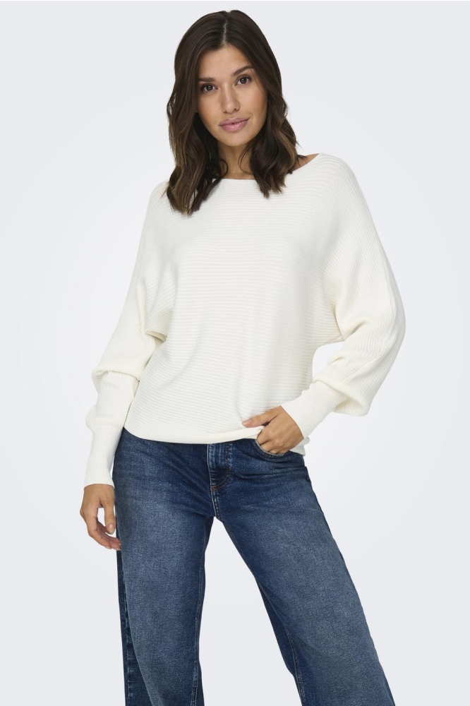 Only witte dames trui | Model vooraanzicht