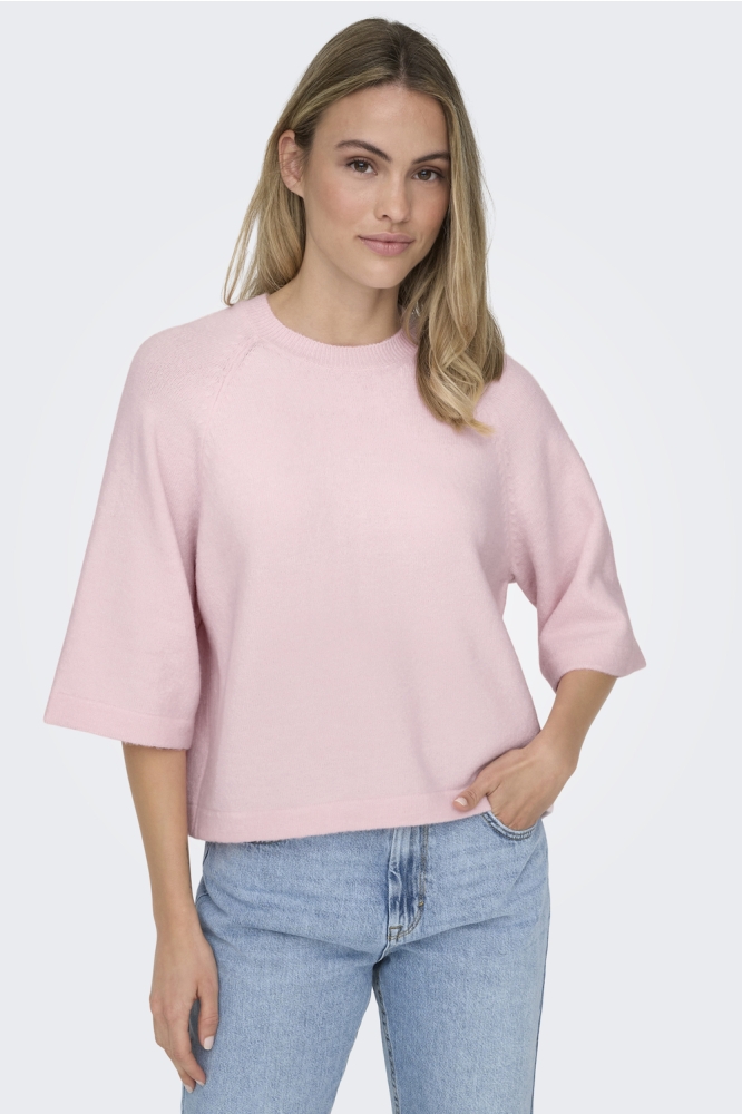 Only roze dames trui | Model vooraanzicht