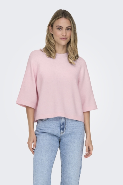 Only roze dames trui | Model vooraanzicht