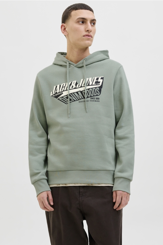 Jack & Jones groene heren sweater | Model vooraanzicht