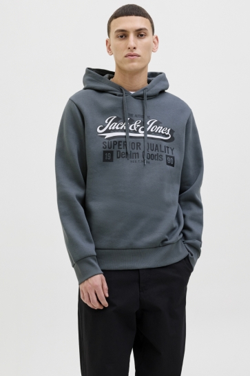Jack & Jones JJELOGO SWEAT HOOD 2 COL 25/26 NOOS 12279649 Stormy Weather