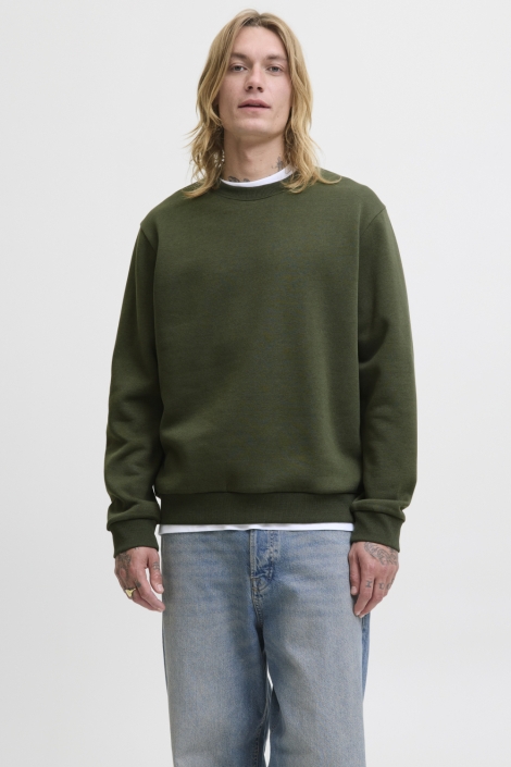 Jack & Jones groene heren sweater | Model vooraanzicht