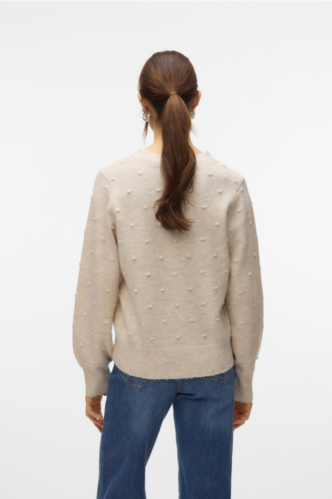 Vero Moda beige dames trui | Model achteraanzicht