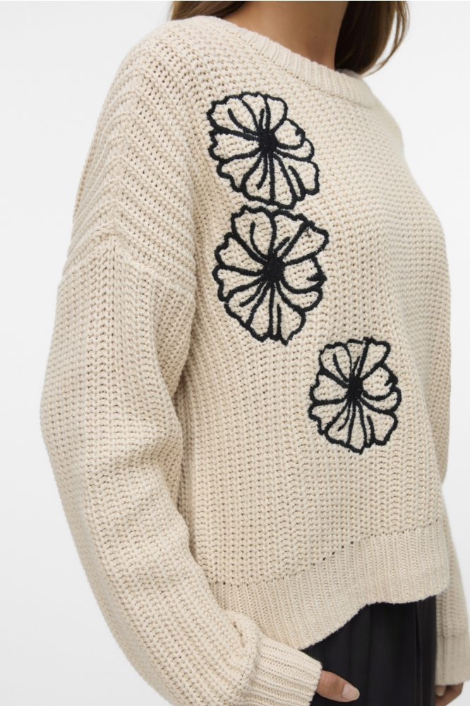 Vero Moda ecru dames trui | Close up