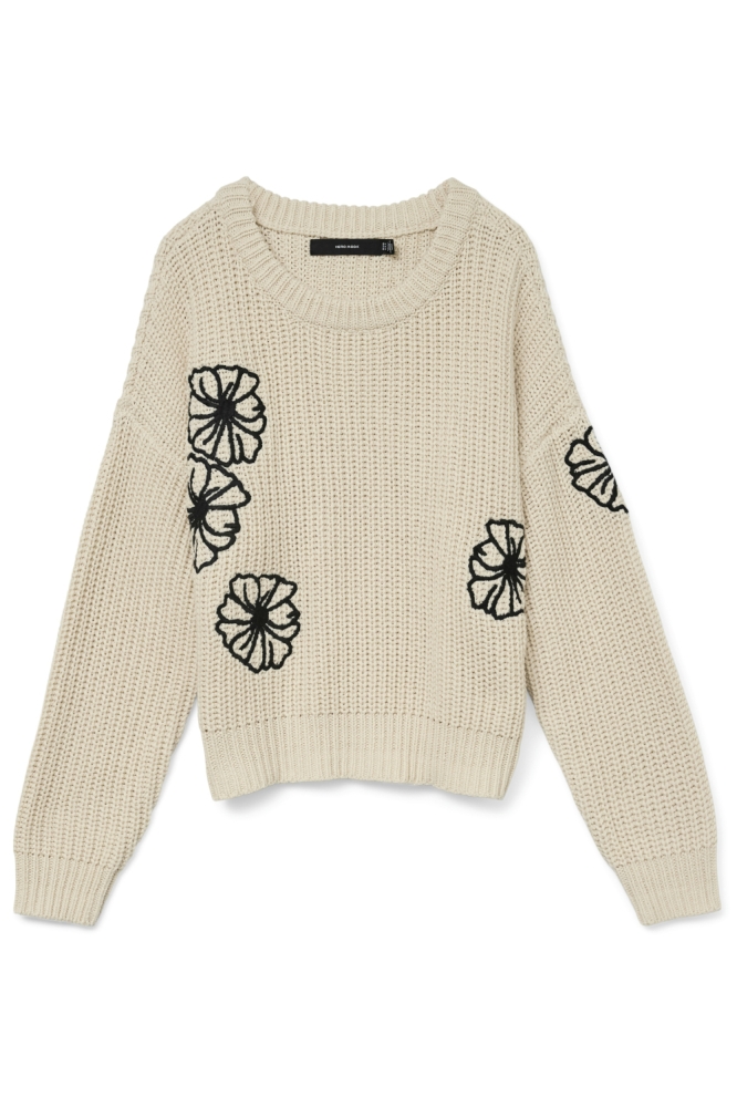 Vero Moda ecru dames trui | Vooraanzicht