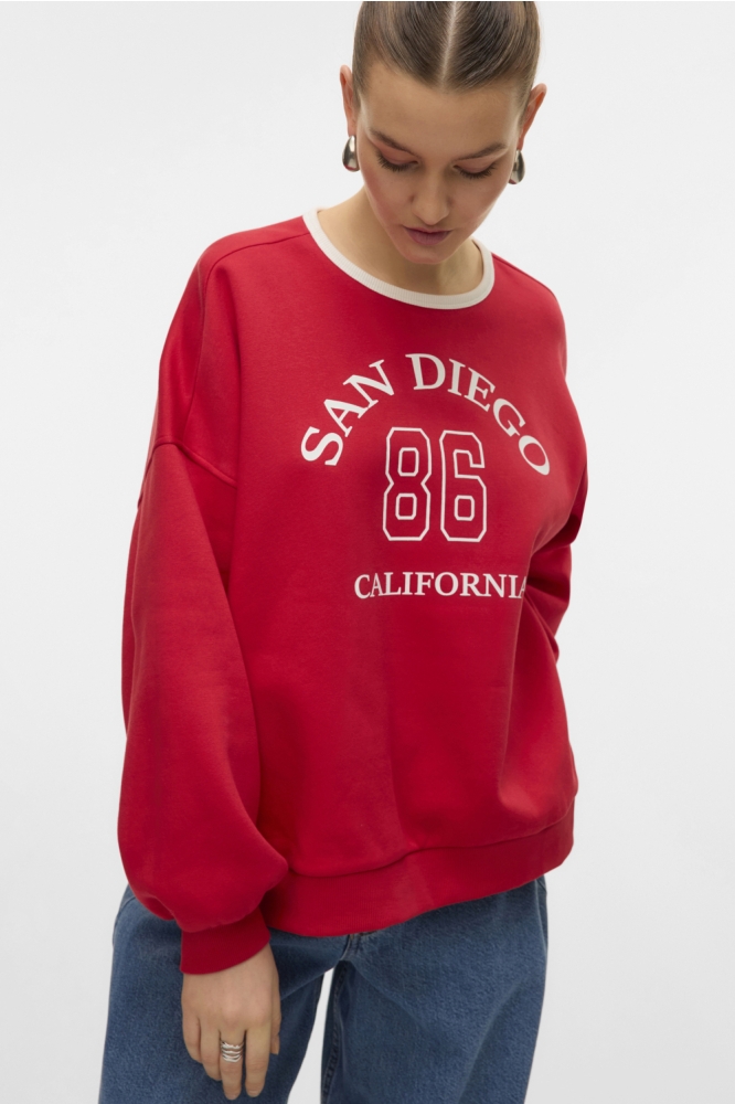 Vero Moda rode dames sweater | Model vooraanzicht