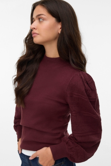 Vero Moda Trui VMNEWLIMONE LS HIGHNECK PULLOVER BO 10331283 Winetasting