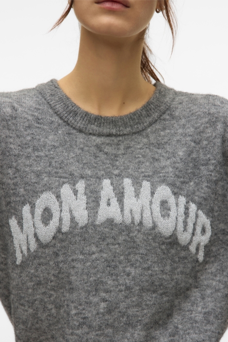 Vero Moda grijze dames trui | Close up