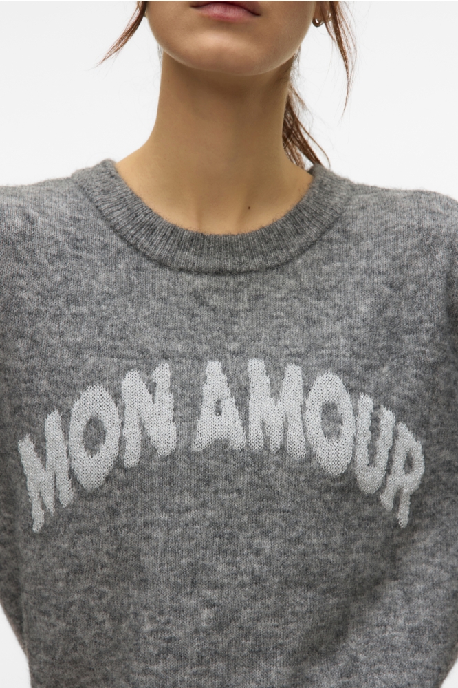 Vero Moda grijze dames trui | Close up